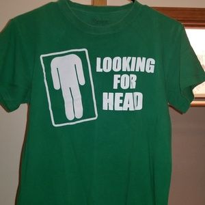 Green graphic tee shirt